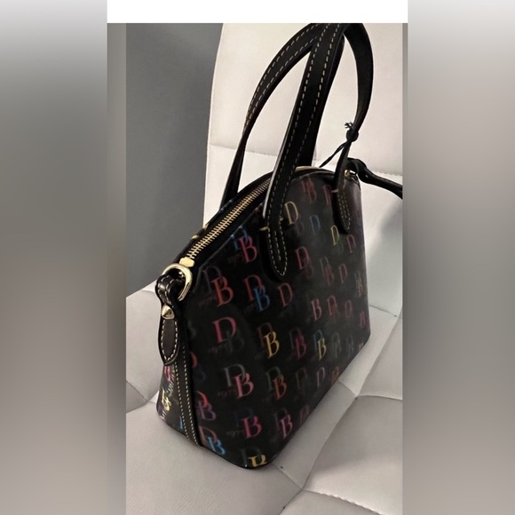 Dooney Bourke Handbag Crossbody Satchel Multicolor DB Logo Purse Rainbow Dooney - Picture 3 of 10